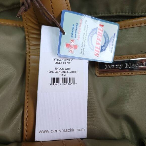 Perry Mackin Zoey Diaper Bag Olive New No Accessories Shoulder Strap Baby - Picture 11 of 13